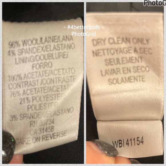 BCBGMaxAzria Tux Style Wool Cropped Blazer Built in Vest Black Shimmer Jacket XS - Picture 7 of 16